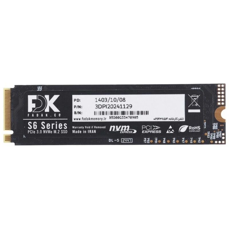 اس اس دی اینترنال FADAK مدل S6 ظرفیت 512GB