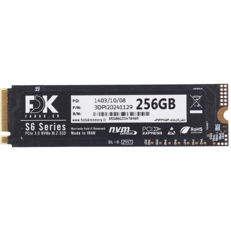 اس اس دی اینترنال FADAK مدل S6 ظرفیت 256GB
