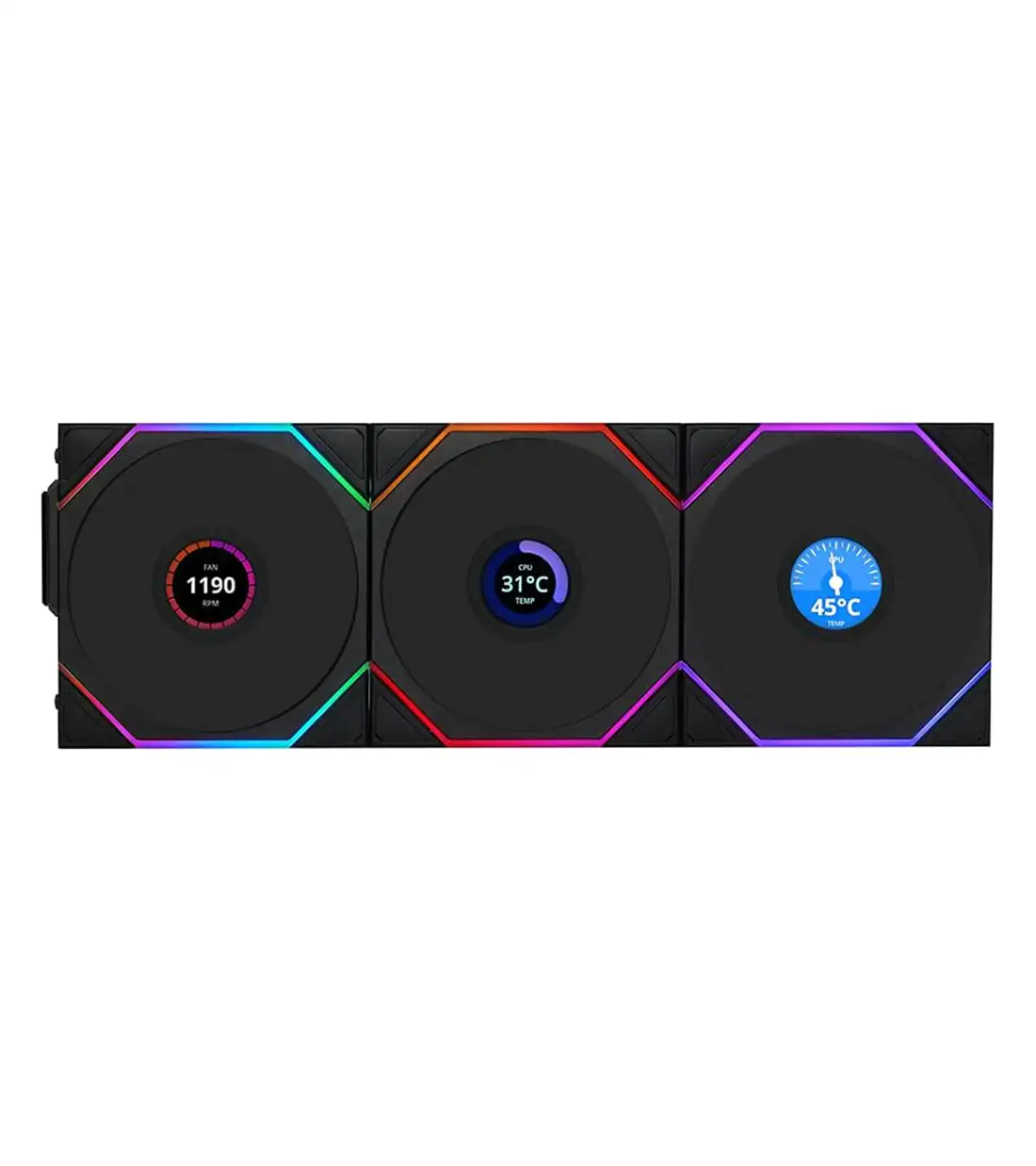 فن کیس LIAN LI مدل UNI FAN TL120 LCD Wireless Black